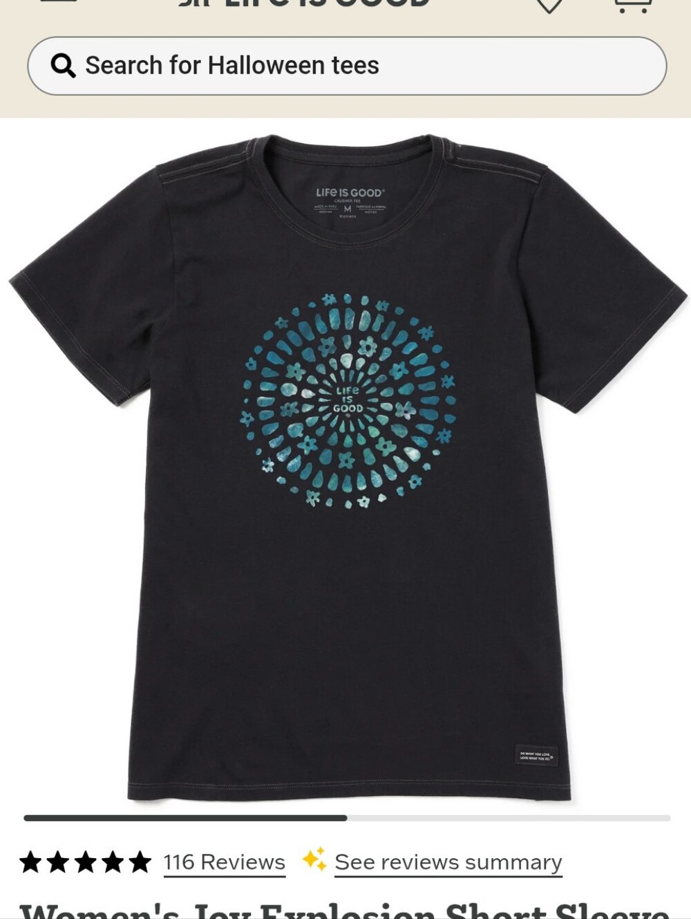Life Is Good Joy Explosion Short Sleeve Tee- L